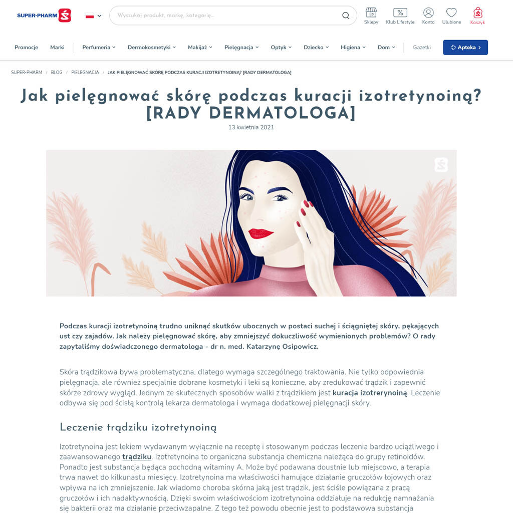 Jak pielęgnować skórę podczas kuracji izotretynoiną?